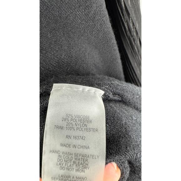 Siani Milano Waterfall Cardigan Sheer Accordion Long Sleeve Womens Medium Black - Picture 8 of 10